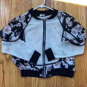 LF netted/floral bomber